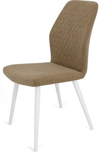 Обеденный стул Кальяри, ноги белые круглые XL (R32)/велюр T184 Кофе с молоком в Петрозаводске - предосмотр