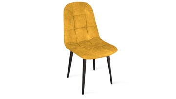 Кухонный стул Райс К1С (Черный муар/Микровелюр Wellmart Yellow) в Петрозаводске - предосмотр