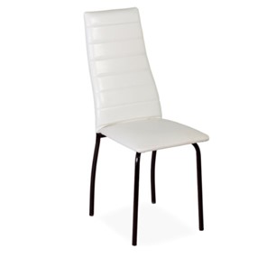 Обеденный стул Волна, прошивка горизонтально, каркас металл коричневый, Аттика белый в Петрозаводске