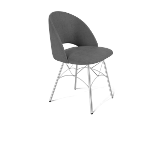 Обеденный стул SHT-ST34 / SHT-S107 (платиново-серый/хром лак) в Петрозаводске - предосмотр