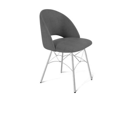 Обеденный стул SHT-ST34 / SHT-S107 (платиново-серый/хром лак) в Петрозаводске - изображение