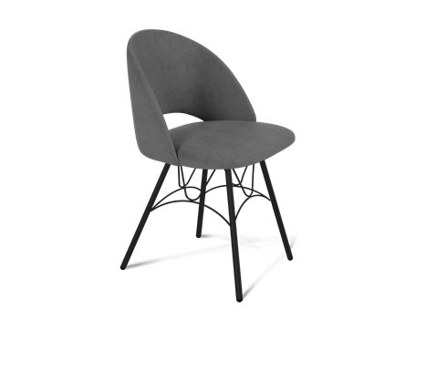 Обеденный стул SHT-ST34 / SHT-S100 (платиново-серый/черный муар) в Петрозаводске - изображение