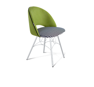 Обеденный стул SHT-ST34-3 / SHT-S100 (оливковый/гусиная лапка/хром лак) в Петрозаводске - предосмотр