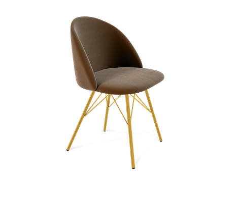 Обеденный стул SHT-ST35 / SHT-S37 (кофейный ликер/золото) в Петрозаводске - изображение