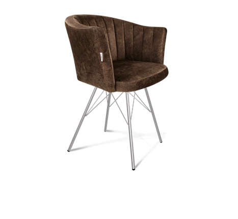 Обеденный стул SHT-ST42-1 / SHT-S37 (кофейный трюфель/хром лак) в Петрозаводске - изображение