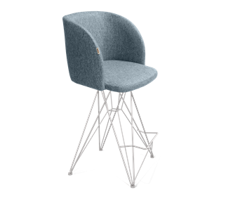 Полубарный стул SHT-ST33 / SHT-S66-1 (синий лед/хром лак) в Петрозаводске - предосмотр