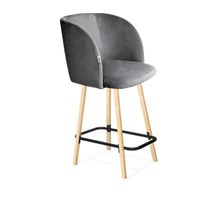 Полубарный стул SHT-ST33 / SHT-S94-1 (угольно-серый/прозрачный лак/черный муар) в Петрозаводске