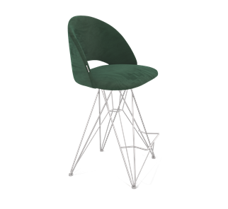 Полубарный стул SHT-ST34 / SHT-S66-1 (лиственно-зеленый/хром лак) в Петрозаводске