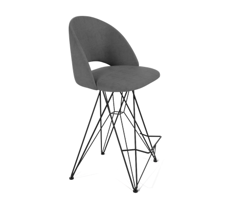Полубарный стул SHT-ST34 / SHT-S66-1 (платиново-серый/черный муар) в Петрозаводске - изображение