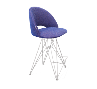 Полубарный стул SHT-ST34 / SHT-S66-1 (синий мираж/хром лак) в Петрозаводске