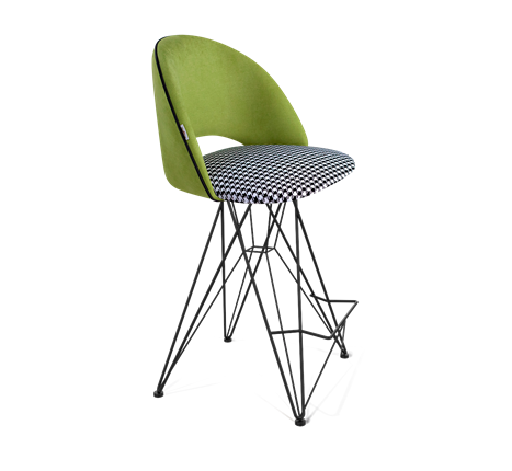 Полубарный стул SHT-ST34-3 / SHT-S66-1 (оливковый/гусиная лапка/черный муар) в Петрозаводске - изображение