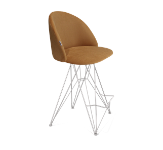 Полубарный стул SHT-ST35 / SHT-S66-1 (горчичный/хром лак) в Петрозаводске - предосмотр