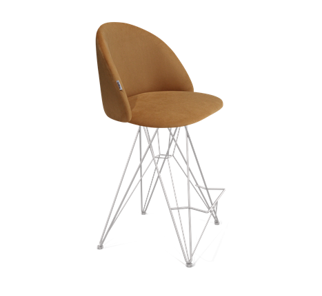 Полубарный стул SHT-ST35 / SHT-S66-1 (горчичный/хром лак) в Петрозаводске - изображение