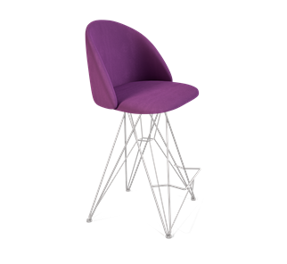 Полубарный стул SHT-ST35 / SHT-S66-1 (ягодное варенье/хром лак) в Петрозаводске