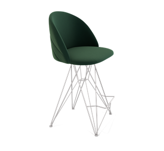 Полубарный стул SHT-ST35-2 / SHT-S66-1 (лиственно-зеленый/хром лак) в Петрозаводске