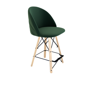 Полубарный стул SHT-ST35-2 / SHT-S80-1 (лиственно-зеленый/прозрачный лак/черный) в Петрозаводске