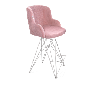 Полубарный стул SHT-ST39 / SHT-S66-1 (пыльная роза/хром лак) в Петрозаводске - предосмотр
