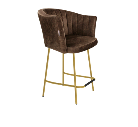 Полубарный стул SHT-ST42-1 / SHT-S29P-1 (кофейный трюфель/золото) в Петрозаводске - изображение