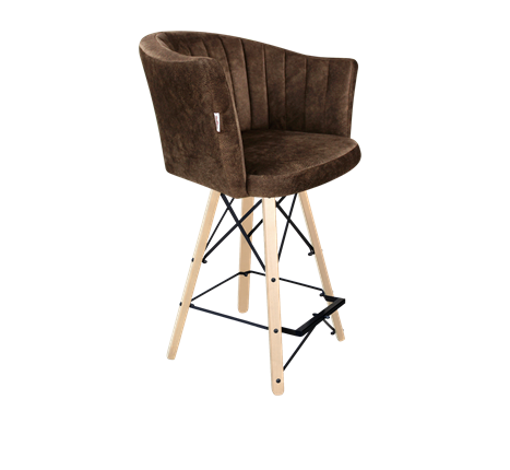 Полубарный стул SHT-ST42-1 / SHT-S80-1 (кофейный трюфель/прозрачный лак/черный) в Петрозаводске - изображение