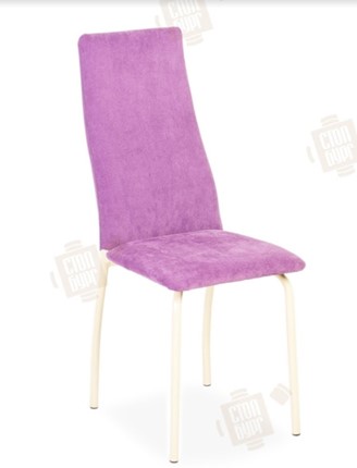 Обеденный стул Волна, каркас металл бежевый, инфинити фиолетовый в Петрозаводске - изображение
