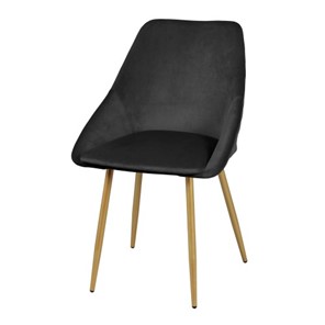 Мягкий дизайнерский стул Мартин СРП-063 эмаль голд Веллюто черный в Петрозаводске - предосмотр