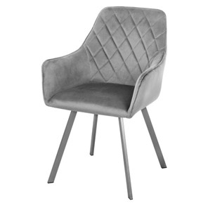 Мягкий кухонный стул-кресло Мадрид СРП-056 бриллиант Дрим серый в Петрозаводске - предосмотр
