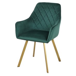 Мягкий стул-кресло Мадрид СРП-056 эмаль голд веллюто темно-зеленый в Петрозаводске
