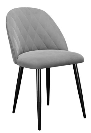 Мягкий стул 302, микровелюр B22 grey, ножки черные в Петрозаводске - изображение