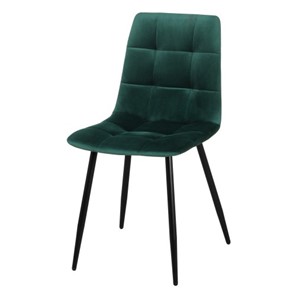 Мягкий стул Чили СРП-052 Эмаль черный Веллюто темно-зеленый в Петрозаводске