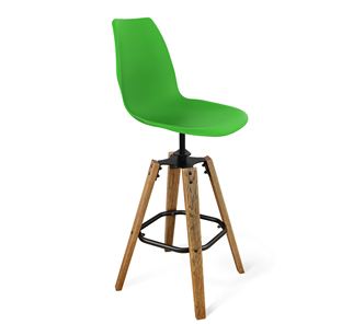 Барный стул SHT-ST29/S93 (зеленый ral 6018/брашированный коричневый/черный муар) в Петрозаводске
