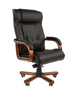 Офисное кресло CHAIRMAN 653 кожа черная в Петрозаводске - предосмотр