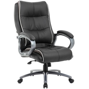 Кресло компьютерное Brabix Premium Strong HD-009 (экокожа черная, ткань серая) 531945 в Петрозаводске