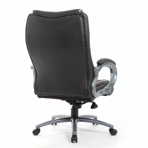 Кресло компьютерное Brabix Premium Strong HD-009 (экокожа черная, ткань серая) 531945 в Петрозаводске - изображение 2