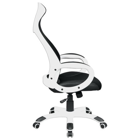 Кресло компьютерное Brabix Premium Genesis EX-517 (пластик белый, ткань/экокожа/сетка черная) в Петрозаводске - изображение 1