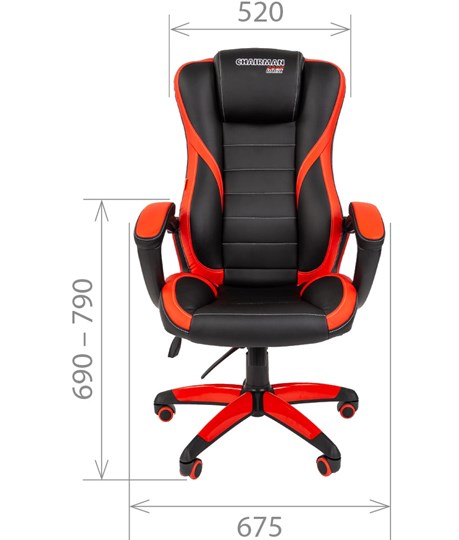 Компьютерное кресло CHAIRMAN GAME 22 эко кожа, черный/красный в Петрозаводске - изображение 1