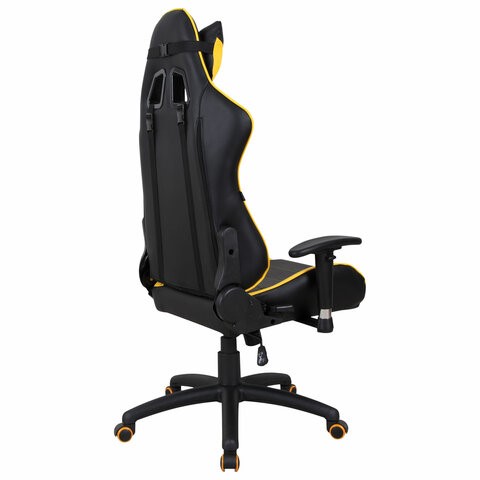Офисное кресло Brabix GT Master GM-110 (две подушки, экокожа, черное/желтое) 531927 в Петрозаводске - изображение 2