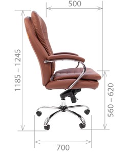 Офисное кресло CHAIRMAN 795 кожа, цвет коричневый в Петрозаводске - предосмотр 2