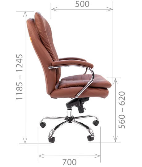 Офисное кресло CHAIRMAN 795 кожа, цвет коричневый в Петрозаводске - изображение 2