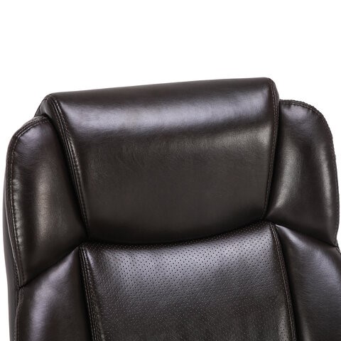 Кресло компьютерное Brabix Premium Favorite EX-577 (пружинный блок, рециклир. кожа, коричневое) 531936 в Петрозаводске - изображение 5