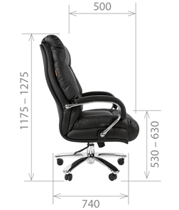 Кресло офисное CHAIRMAN 405 черное нат.кожа/экокожа в Петрозаводске - предосмотр 4