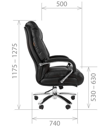 Кресло офисное CHAIRMAN 405 черное нат.кожа/экокожа в Петрозаводске - изображение 4