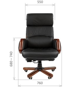 Офисное кресло CHAIRMAN 417 кожа черная в Петрозаводске - предосмотр 1