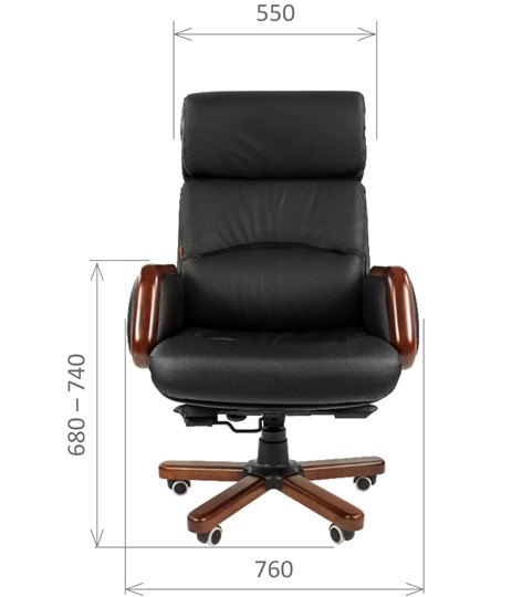 Офисное кресло CHAIRMAN 417 кожа черная в Петрозаводске - изображение 1