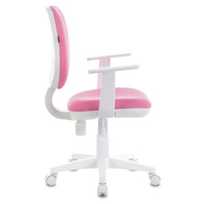 Кресло офисное Brabix Fancy MG-201W (с подлокотниками, пластик белый, розовое) в Петрозаводске - предосмотр 1