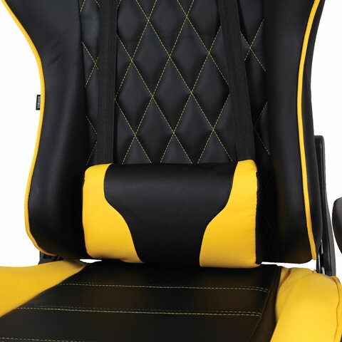 Офисное кресло Brabix GT Master GM-110 (две подушки, экокожа, черное/желтое) 531927 в Петрозаводске - изображение 7