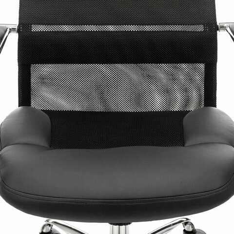 Компьютерное кресло Brabix Premium Stalker EX-608 CH (хром, ткань-сетка/кожзам, черное) в Петрозаводске - изображение 6