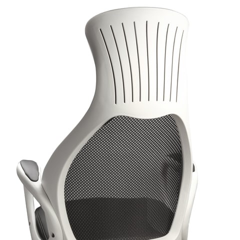 Кресло компьютерное Brabix Premium Genesis EX-517 (пластик белый, ткань/экокожа/сетка черная) в Петрозаводске - изображение 6
