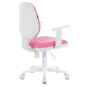 Кресло офисное Brabix Fancy MG-201W (с подлокотниками, пластик белый, розовое) в Петрозаводске - предосмотр 2