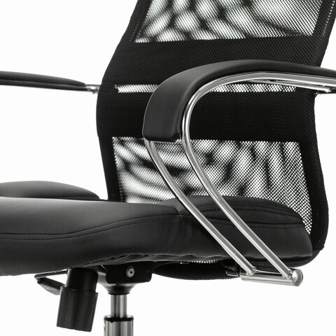 Компьютерное кресло Brabix Premium Stalker EX-608 CH (хром, ткань-сетка/кожзам, черное) в Петрозаводске - изображение 3
