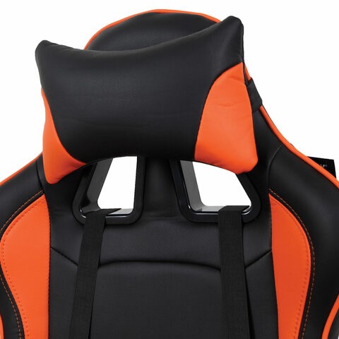 Кресло офисное Brabix GT Racer GM-100 (две подушки, экокожа, черное/оранжевое) в Петрозаводске - изображение 5